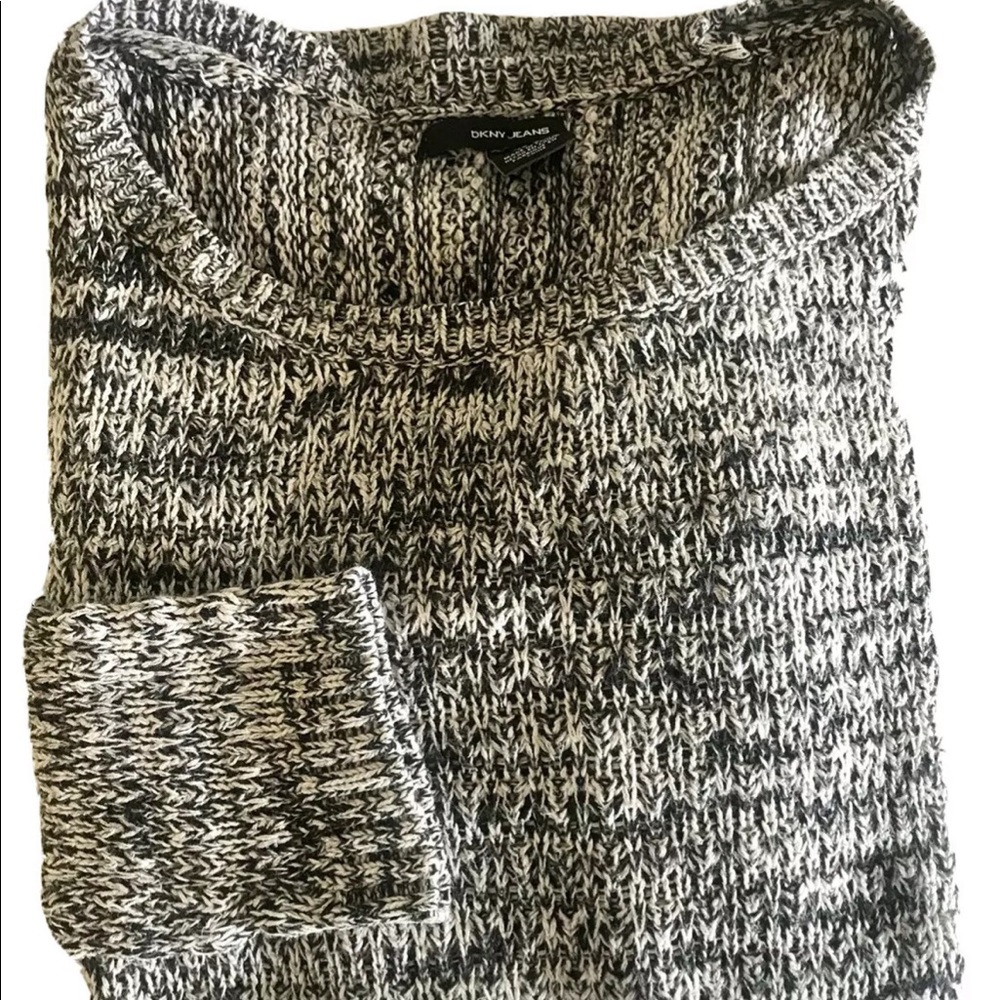 DKNY Jeans Women’s Chunky Knit Sweater Black/ White M